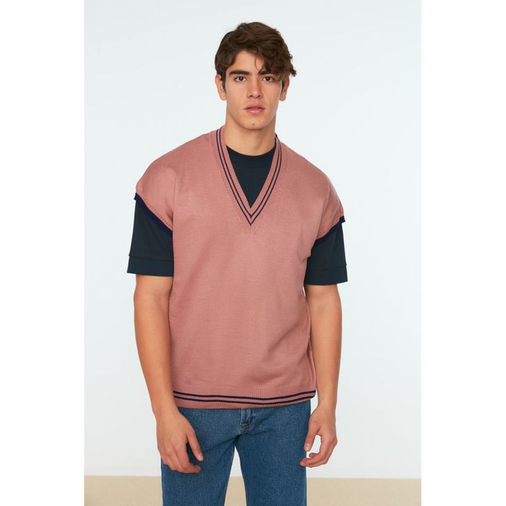 NWT Trendyol Men Oversize V Neck Knitwear Sweater